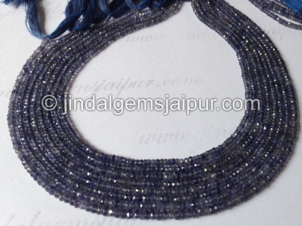 Natural Iolite Faceted Roundelle Beads